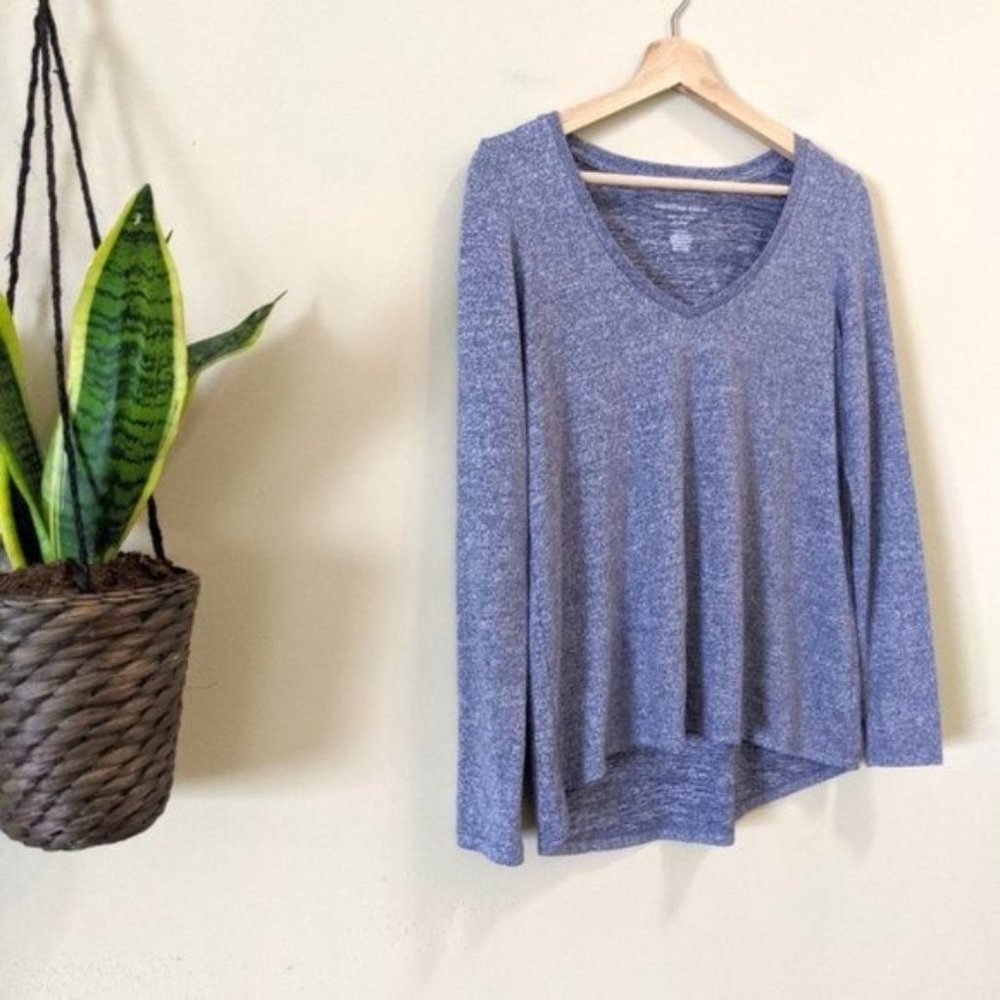 American Eagle Soft & Sexy Plush Blue V-Neck Tee_2